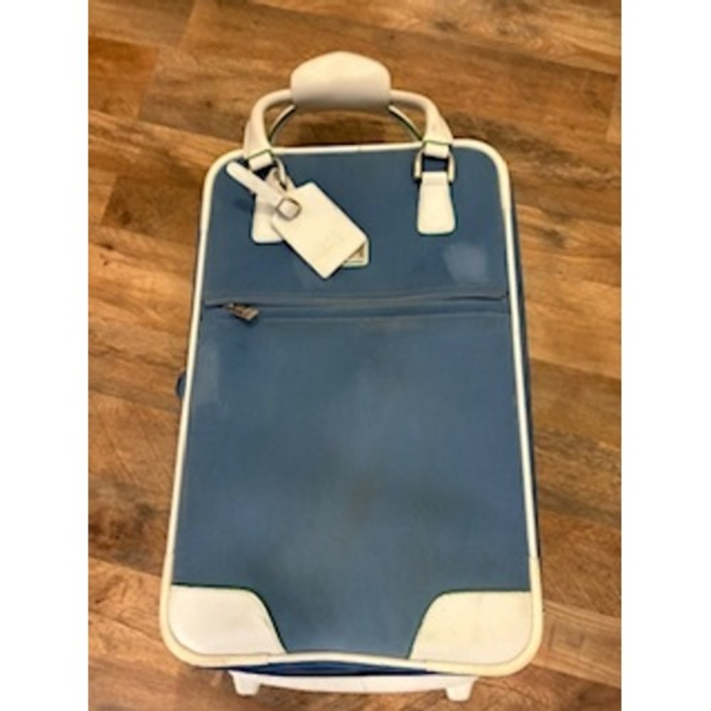 Diane von Furstenberg Rolling Suitcase Blue White Trim Carry On Luggage 19 Inch - Picture 11 of 15